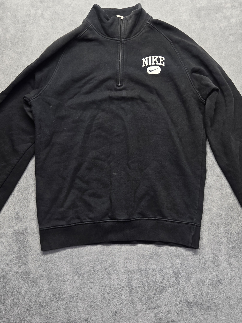 Nike Y2K 1/4 Zip Black Long Sleeve Pull Over Grey Tag Mens Sz L